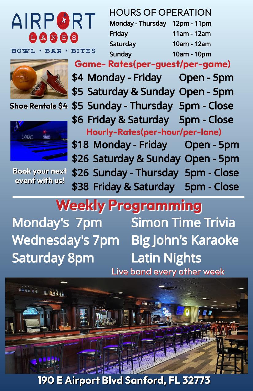 December Events at Airport Lanes 